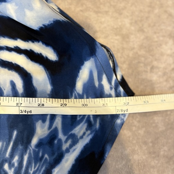 Chicos The Knit Kit Asymmetrical Midi Dress L Blue Stretch Travel Beachy Boho - Picture 8 of 8